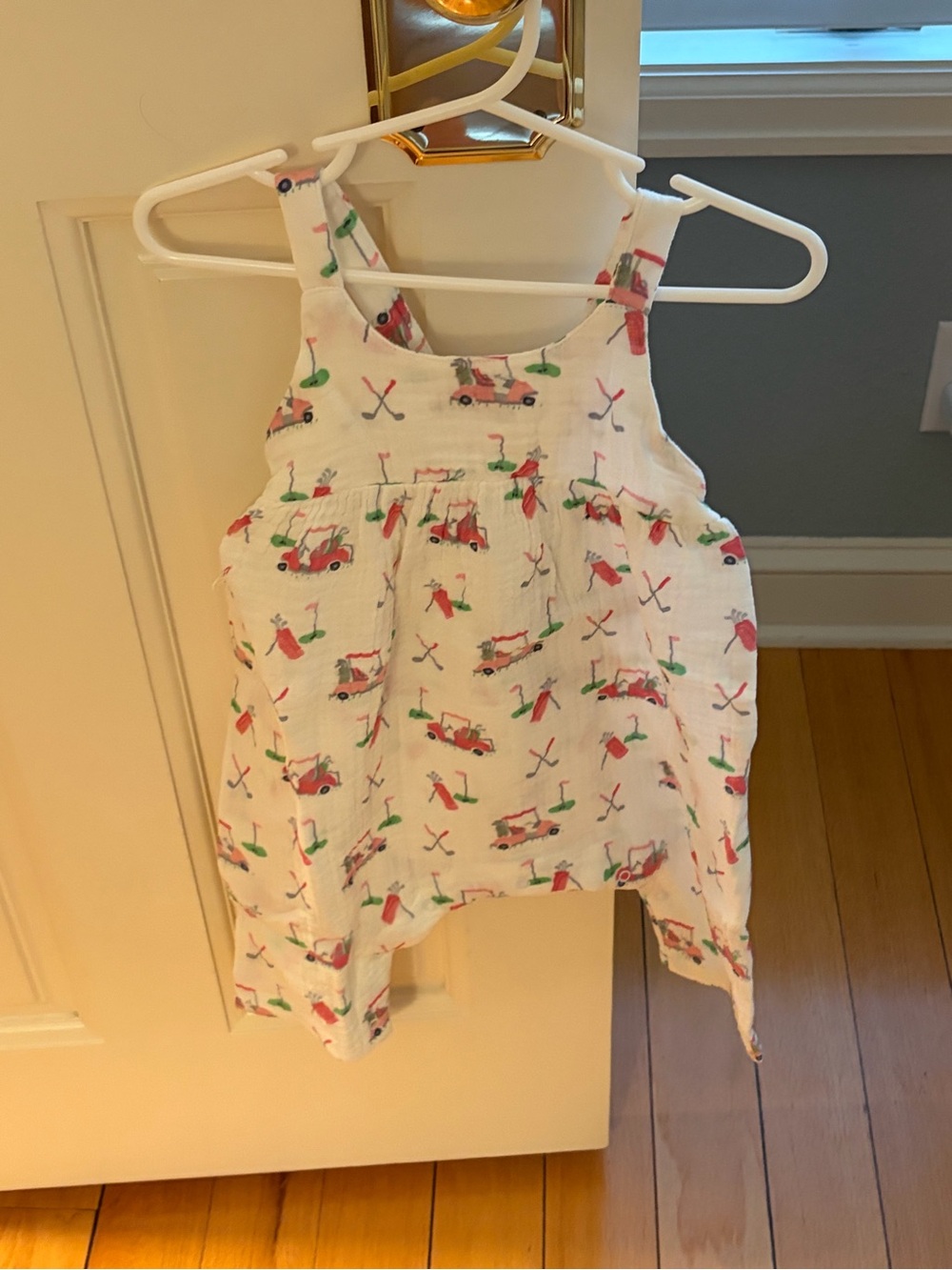 NWT Angel Dear Organic Cotton Muslin Golf Cart Tie Back Tank Romper Jumpsuit